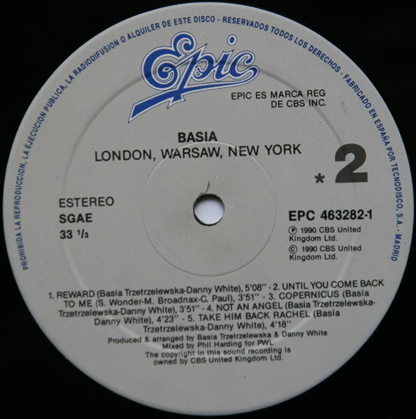 Basia - London Warsaw New York | Epic (EPC 463282-1) - 4