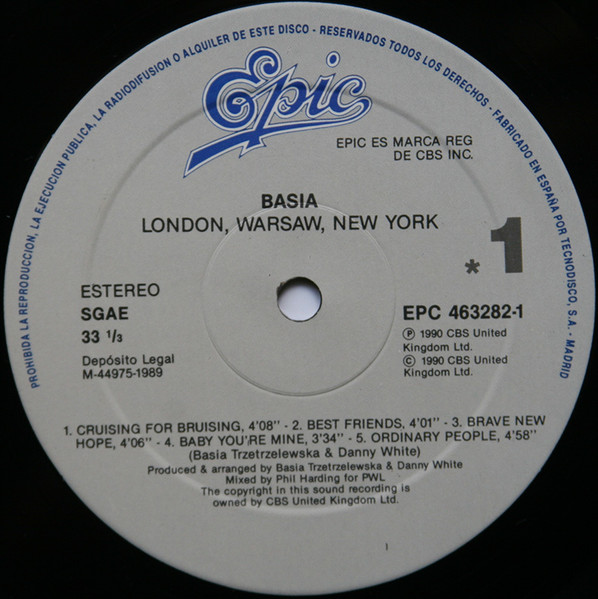 Basia - London Warsaw New York | Epic (EPC 463282-1) - 3