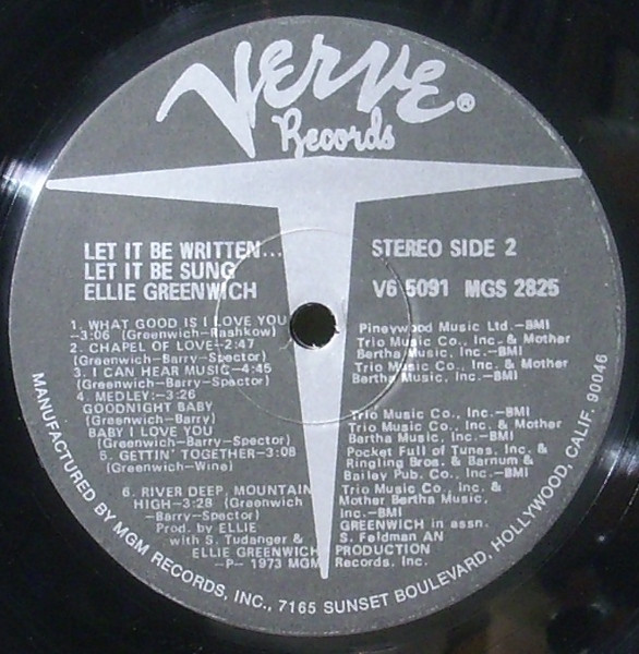 Ellie Greenwich - Let It Be Written, Let It Be Sung | Verve Records (V6 5091) - 4