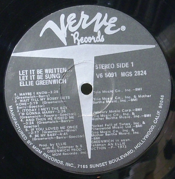 Ellie Greenwich - Let It Be Written, Let It Be Sung | Verve Records (V6 5091) - 3