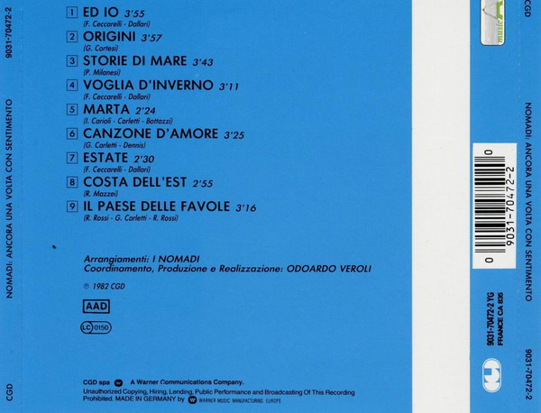 Nomadi - Ancora Una Volta Con Sentimento | CGD (9031-70472-2) - 3