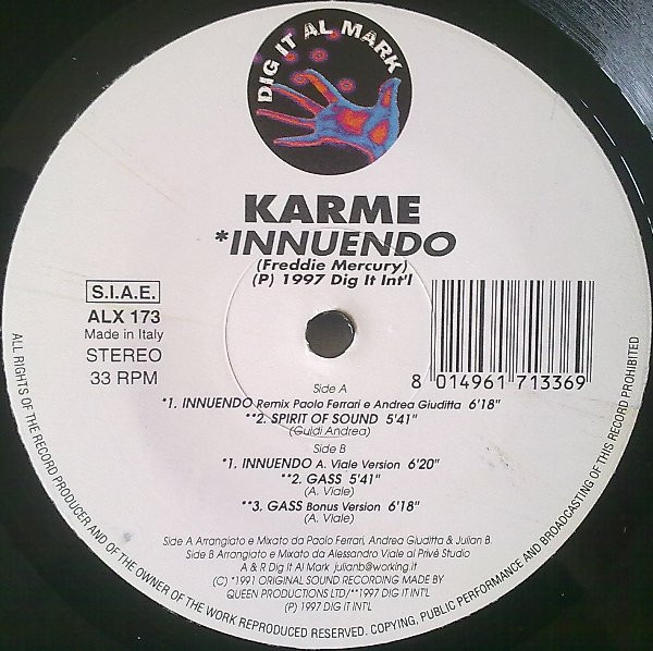 Karme - Innuendo | Dig It Al Mark (ALX 173) - 3 Karme - Innuendo | Dig It Al Mark (ALX 173) - 3