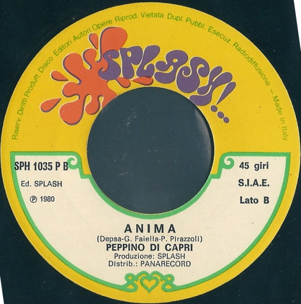 Peppino Di Capri - Tu, Cioè | Splash (SPH 1035 P) - 4