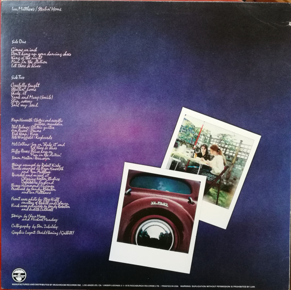 Iain Matthews - Stealin' Home | Mushroom Records (MRS-5012) - 2