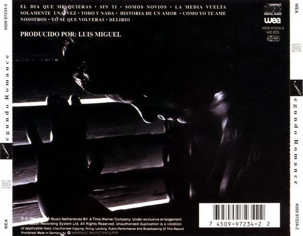 Luis Miguel - Segundo Romance | WEA (4509 97234-2) - 2 Luis Miguel - Segundo Romance | WEA (4509 97234-2) - 2