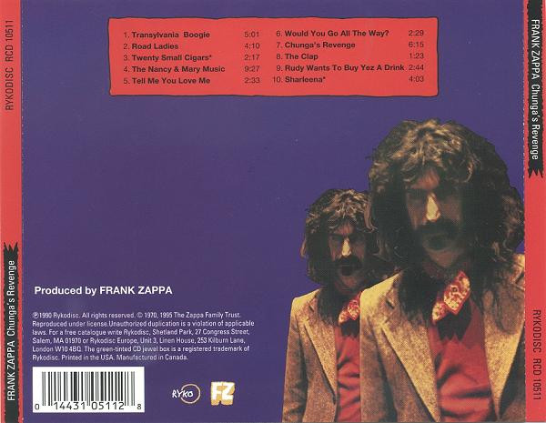 Frank Zappa - Chunga's Revenge | Rykodisc (RCD 10511) - 2