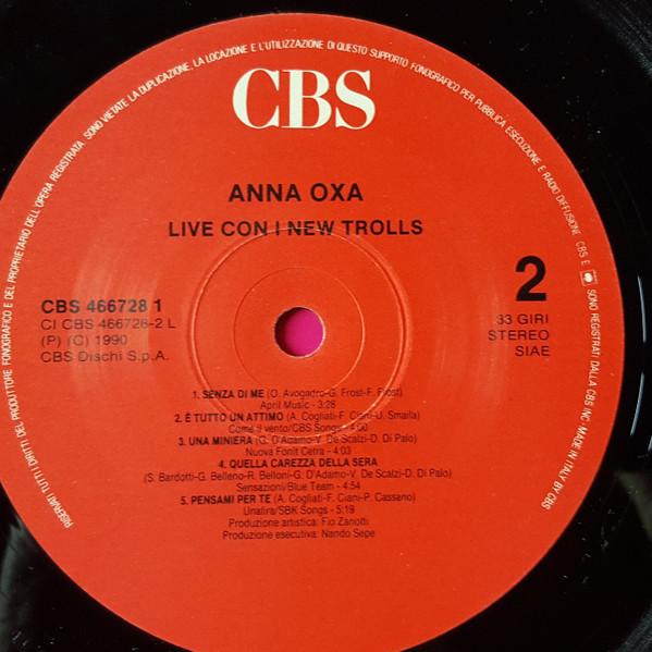Anna Oxa Con I New Trolls - Live Con I New Trolls | CBS (CBS 466728 1) - 4 Anna Oxa Con I New Trolls - Live Con I New Trolls | CBS (CBS 466728 1) - 4