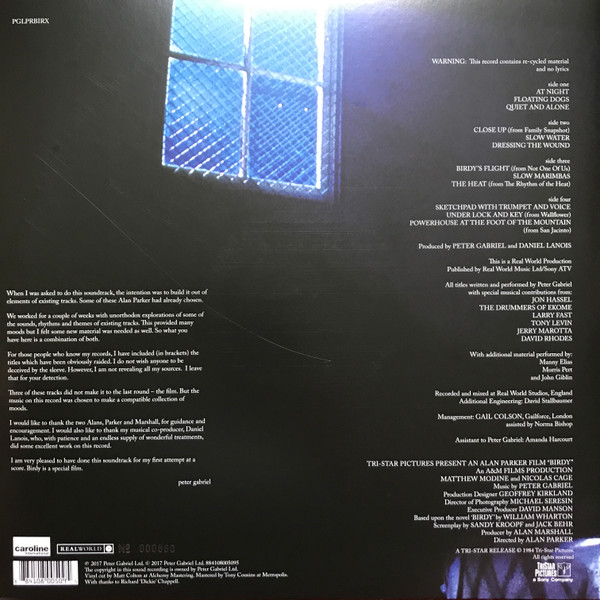 Peter Gabriel - Birdy | Real World Records (PGLPRBIRX) - main Peter Gabriel - Birdy | Real World Records (PGLPRBIRX) - main