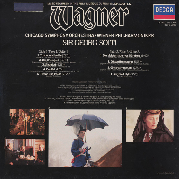 Richard Wagner , Wiener Philharmoniker , Chicago Symphony Orchestra , Georg Solti - Music Featured In The Film = Musik Zu Film Wagner | Decca (SXL 7009) - 2