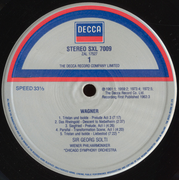 Richard Wagner , Wiener Philharmoniker , Chicago Symphony Orchestra , Georg Solti - Music Featured In The Film = Musik Zu Film Wagner | Decca (SXL 7009) - 3