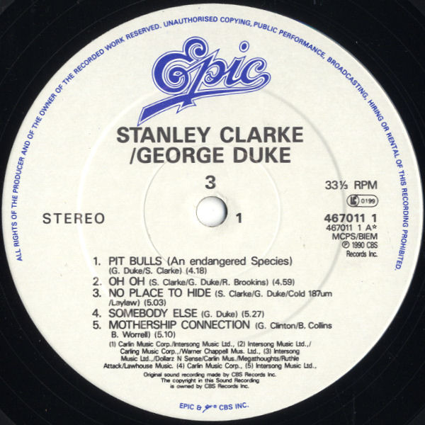 Stanley Clarke/George Duke - 3 | Epic (467011 1)