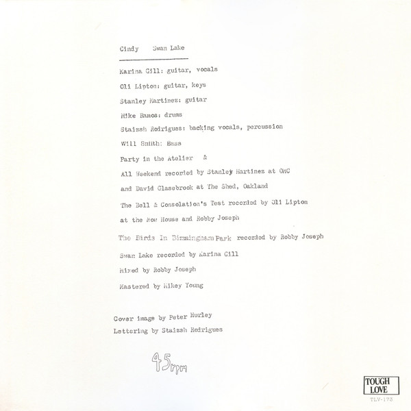 Cindy - Swan Lake | Tough Love Records (TLV-173) - 2