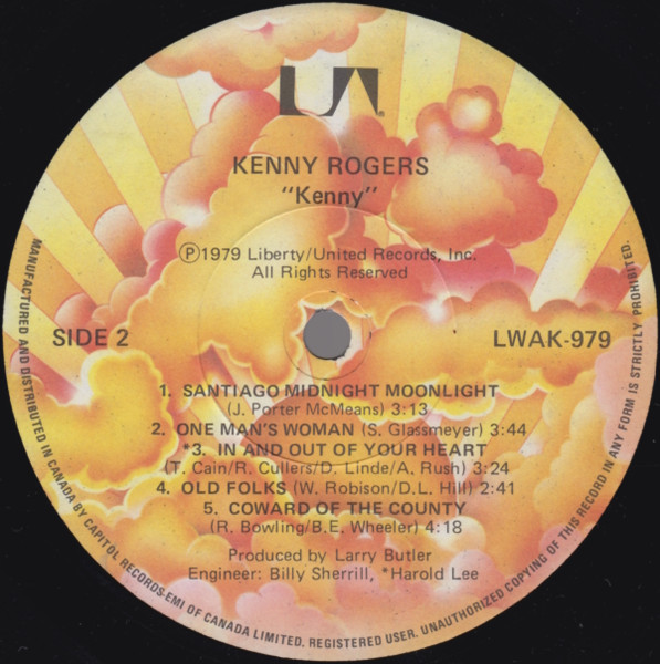 Kenny Rogers - Kenny | United Artists Records (LWAK-979) - 4