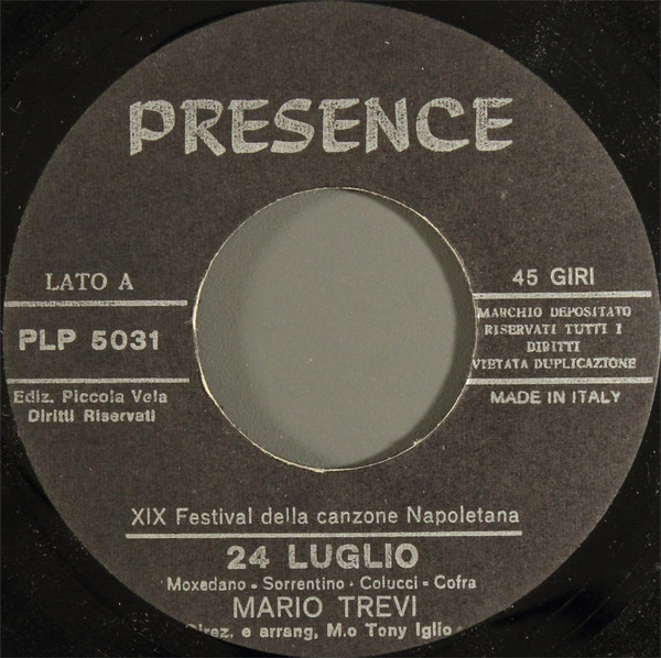 Mario Trevi - 24 Luglio | Presence Record (PLP 5031) - 3