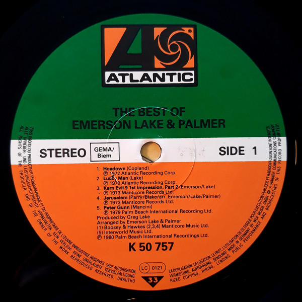 Emerson, Lake & Palmer - The Best Of Emerson Lake & Palmer | Atlantic (50 757) - 3 Emerson, Lake & Palmer - The Best Of Emerson Lake & Palmer | Atlantic (50 757) - 3