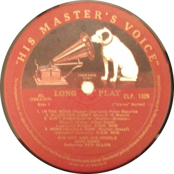Kid Ory And His Creole Jazz Band , Henry "Red" Allen - Kid Ory And His Creole Jazz Band Featuring Red Allen | His Master's Voice (CLP 1329) - 3