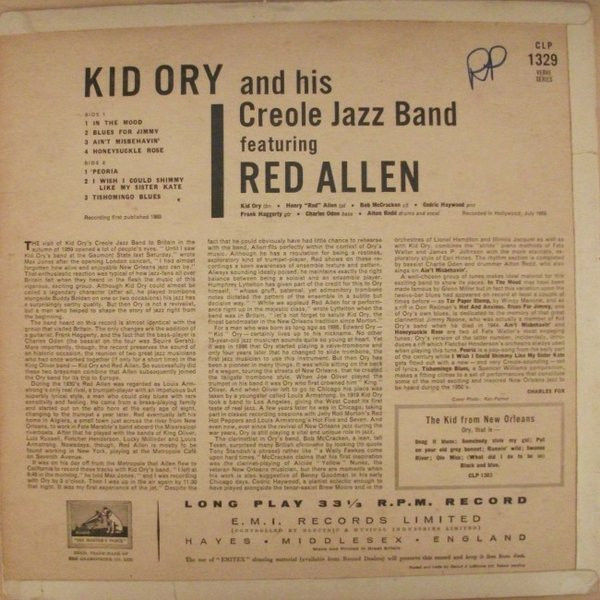 Kid Ory And His Creole Jazz Band , Henry "Red" Allen - Kid Ory And His Creole Jazz Band Featuring Red Allen | His Master's Voice (CLP 1329) - 2