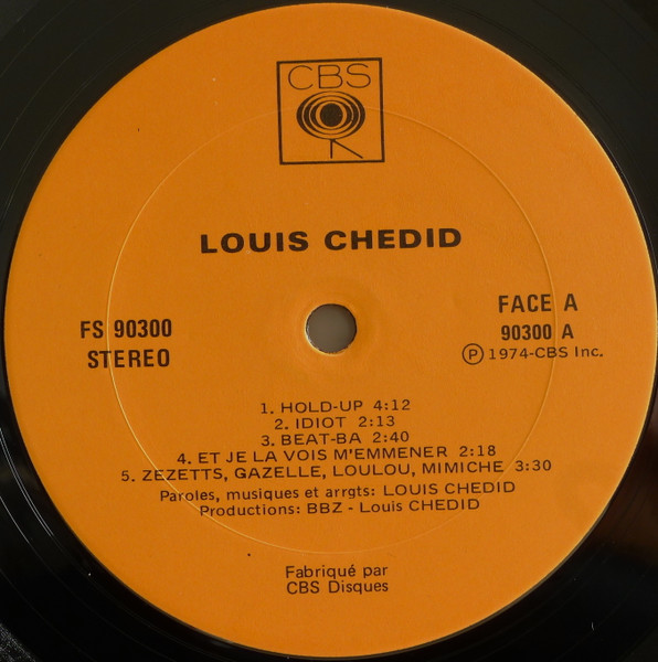 Louis Chedid - Hold Up ! [Vinyl] | CBS (FS 90300) - 3