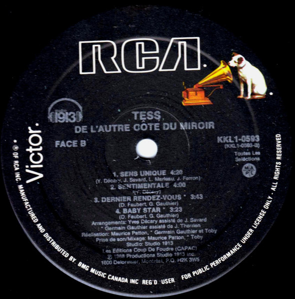 Tess - De L'autre Côté Du Miroir | RCA Victor (KKL 1-0593) - 4 Tess - De L'autre Côté Du Miroir | RCA Victor (KKL 1-0593) - 4