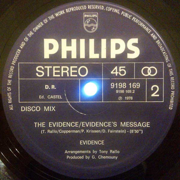Evidence - The Evidence (Disco Mix) | Philips (9198 169) - 4