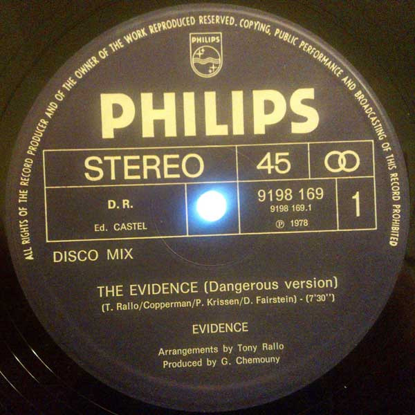 Evidence - The Evidence (Disco Mix) | Philips (9198 169) - 3