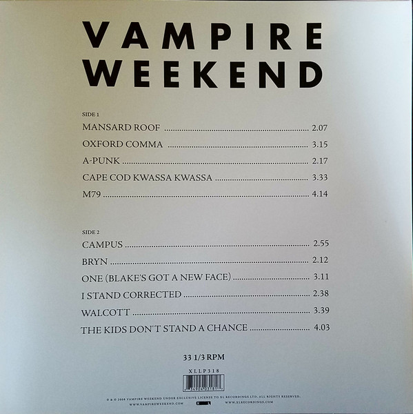 Vampire Weekend - Vampire Weekend | XL Recordings (XLLP318) - main