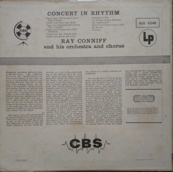 Ray Conniff And His Orchestra & Chorus - Concert In Rhythm | CBS (ALD 6248) - 2 Ray Conniff And His Orchestra & Chorus - Concert In Rhythm | CBS (ALD 6248) - 2