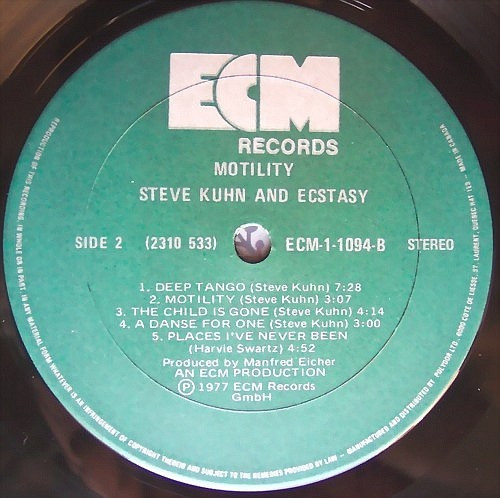 Steve Kuhn And Ecstasy - Motility [Vinyl] | ECM Records (ECM-1-1094) - 4