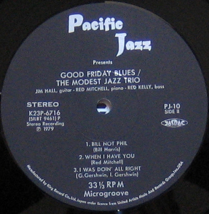 Jim Hall / Red Mitchell / Red Kelly - Good Friday Blues: The Modest Jazz Trio | King Records (K23P 6716) - 4 Jim Hall / Red Mitchell / Red Kelly - Good Friday Blues: The Modest Jazz Trio | King Records (K23P 6716) - 4