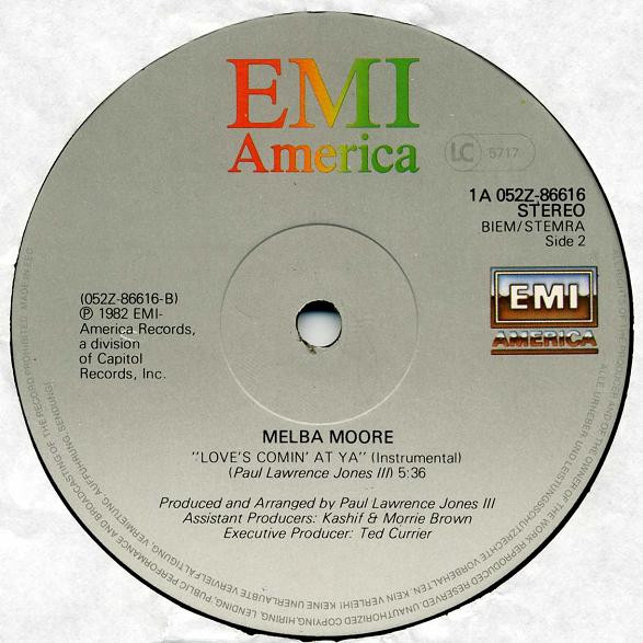 Melba Moore - Love's Comin' At Ya (Super 5:40 Dance Version) | EMI America (1A 052Z-86616) - 3