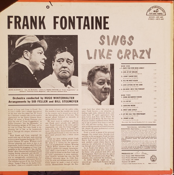 Frank Fontaine - Sings Like Crazy | ABC-Paramount (ABCS 460) - 2 Frank Fontaine - Sings Like Crazy | ABC-Paramount (ABCS 460) - 2