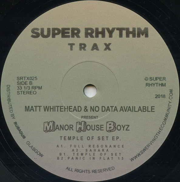 Matt Whitehead & No Data Available Present Manor House Boyz - Temple Of Set EP | Super Rhythm Trax (SRTX025) - main Matt Whitehead & No Data Available Present Manor House Boyz - Temple Of Set EP | Super Rhythm Trax (SRTX025) - main