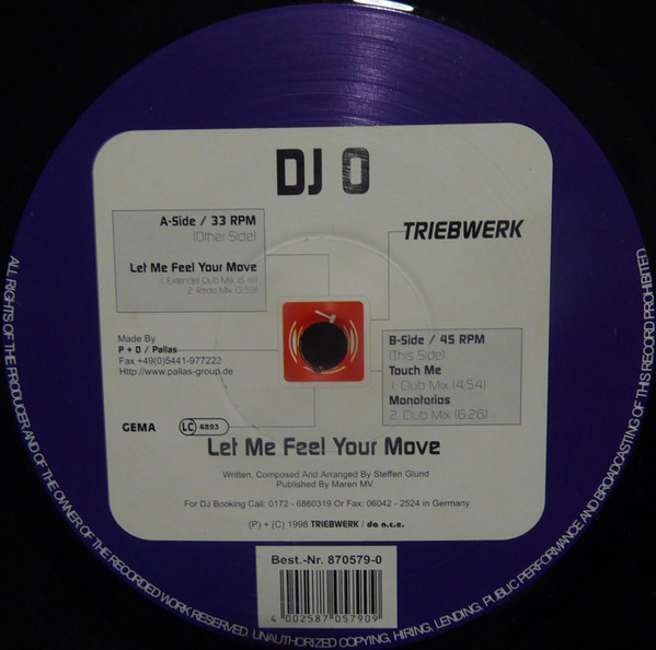 DJ O - Let Me Feel Your Move | Triebwerk (870579-0) - main