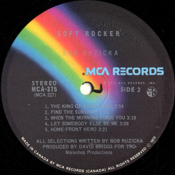 Bob Ruzicka - Soft Rocker | MCA Records (MCA-375) - 4 Bob Ruzicka - Soft Rocker | MCA Records (MCA-375) - 4