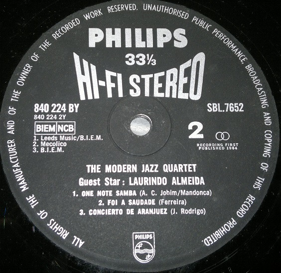 The Modern Jazz Quartet With Laurindo Almeida - Guest Star: Laurindo Almeida | Philips (SBL7652) - 4