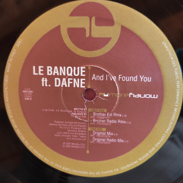 Le Banque Ft. Dafne - And I've Found You | Moremoney (MOR 0201) - 2