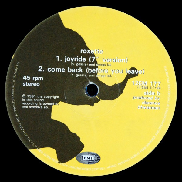 Roxette - Joyride | EMI (12EM 177) - 2