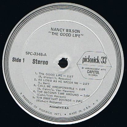 Nancy Wilson - The Good Life | Pickwick/33 Records (SPC 3348) - 3 Nancy Wilson - The Good Life | Pickwick/33 Records (SPC 3348) - 3