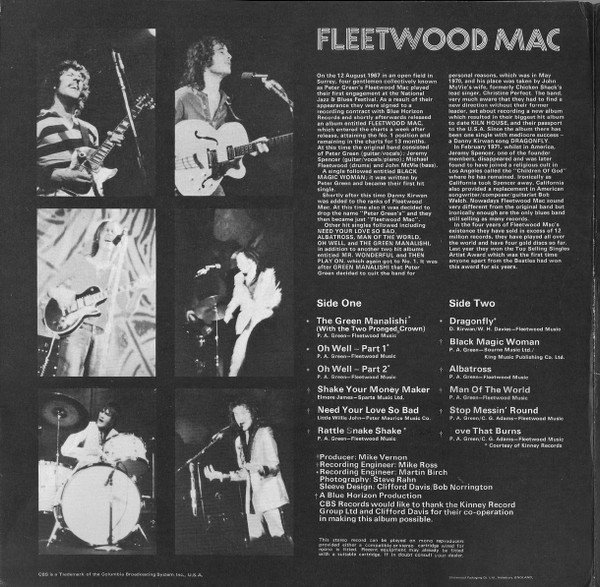 Fleetwood Mac - Fleetwood Mac Greatest Hits | CBS (S 69011) - 2 Fleetwood Mac - Fleetwood Mac Greatest Hits | CBS (S 69011) - 2