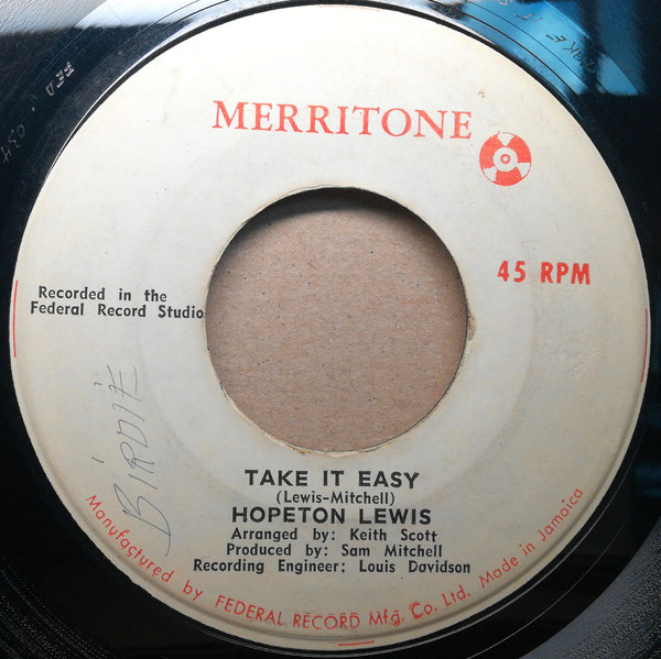 Hopeton Lewis - Take It Easy / Why Must I Cry | Merritone (none)