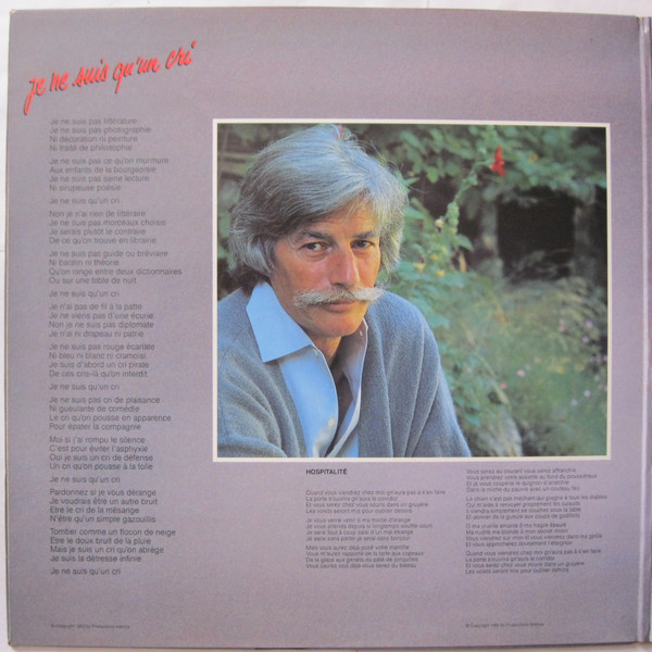 Jean Ferrat - Je Ne Suis Qu'un Cri | Disques Temey (2403741) - 2