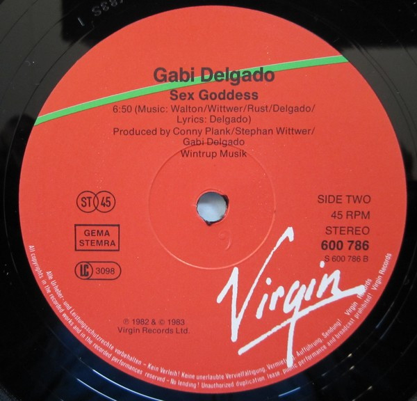 Gabi Delgado - History Of A Kiss (Long Version) / Sex Goddess (Club Mix) | Virgin (600 786) - 4