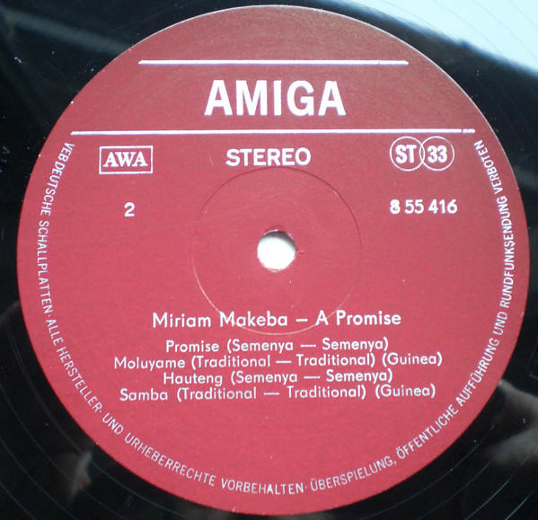 Miriam Makeba - A Promise | AMIGA (8 55 416) - 4 Miriam Makeba - A Promise | AMIGA (8 55 416) - 4