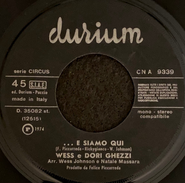 Wess And Dori Ghezzi - Era | Durium (CN A 9339) - 4