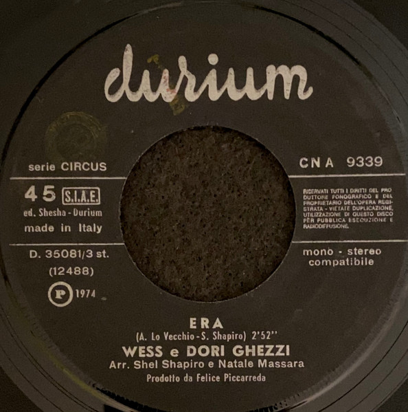 Wess And Dori Ghezzi - Era | Durium (CN A 9339) - 3