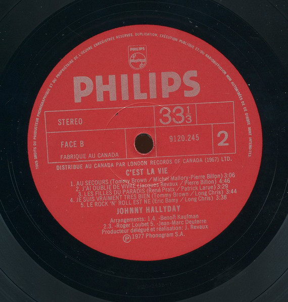 Johnny Hallyday - C'est La Vie | Philips (9120.245) - 4 Johnny Hallyday - C'est La Vie | Philips (9120.245) - 4