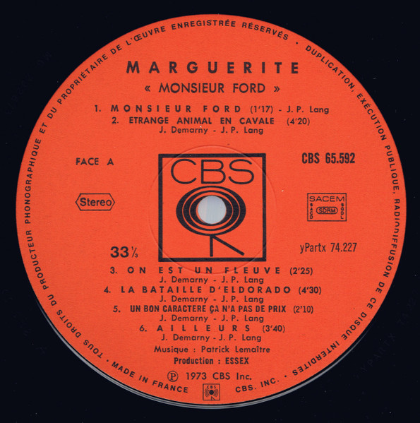 Marguerite - Mr. Ford | CBS (65592) - 3 Marguerite - Mr. Ford | CBS (65592) - 3