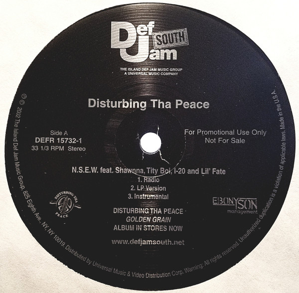 Disturbing Tha Peace - N.S.E.W. / Can't Be Stopped (I Know) | Def Jam South (DEFR 15732-1)