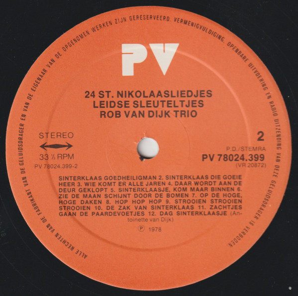 De Leidse Sleuteltjes - 24 Sinterklaasliedjes | WSP (PV 78024.399) - 3