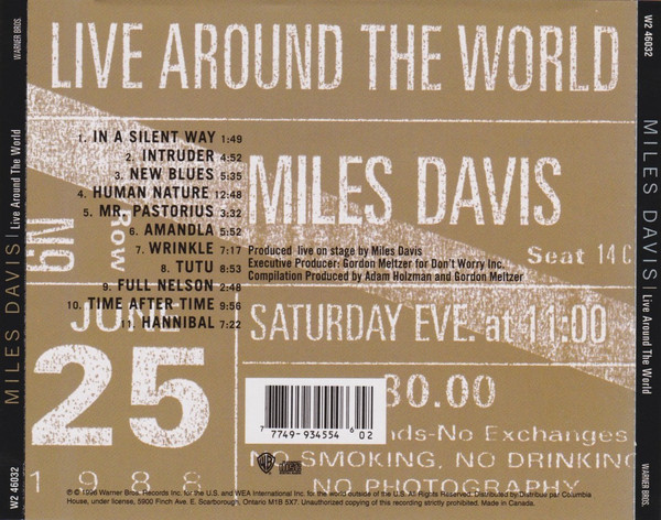 Miles Davis - Live Around The World [CD] | Warner Bros. Records (W2 46032) - 2